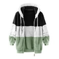 thumbnail image 3 of Kixjoy Women Fleece Long Coat Long Sleeve Thick Winter Puffer Jacket Fleece Zip Up Plus Size Coat Trendy Loose Fit Hooded Outerwear with Pockets, Green L, 3 of 5