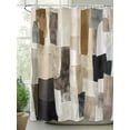 thumbnail image 2 of Fsddascl Modern Black Brown Shower Curtain Set - 54" x 78" Washable Bathtub Curtain with 12 Hooks, Abstract Oil Painting Art Waterproof Fabric Stall Shower Curtains for Bathroom/Bathtub Décor, 2 of 6