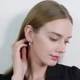 thumbnail image 5 of Creative 925 Silver Hoop Earring Cubic Zircon Women Party Jewelry A Pair, 5 of 5