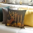 thumbnail image 3 of BANET Tree Candle Square Throw Pillow Covers , Wooden Snow Decorative Couch Pillows Protector Case with Hidden Zipper,Print Throws for Bed Sofa 20x20in, 3 of 5