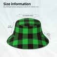 thumbnail image 4 of Daiia Buffalo Plaid Green Black Pattern Bucket Hat - Trendy Cotton Sun Hat for Beach, Golf, Fishing - Fun Outdoor Vacation Boonie for Men and Women, 4 of 9