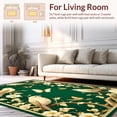 thumbnail image 2 of ODIKA 6'x9' Machine Washable Non-Slip Area Rug, Botanical Songbird with Delicate Insect Motifs and Flourishing Vines High Traffic Rug, Green, 278807, 2 of 7