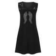 thumbnail image 4 of Mini vestido de encaje de vacaciones sin mangas con cuello en V informal con estampado de verano para mujer a la moda Fridja  hj3476, 4 of 5