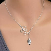 Owl and leaf necklace