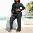 thumbnail image 6 of Odeerbi Plus Size Modest Muslim Swimwear for Women Full Coverage Burkini Swimsuit Long Sleeve Top Swim Pants Set ​Bathing Suit New Fashion Casual Split Beachwear Black, 6 of 9