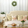 thumbnail image 3 of hofaaa Happy Easter Pillow Covers 20x20 Inch Set of 4, Striped Hello Spring Floral Bunny Rabbit Eggs Decorative Farmhouse Throw Pillowcases for Home Sofa Couch Decoration (Yellow) G452-20, 3 of 6