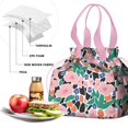 thumbnail image 4 of Pioneer Flower Floral Print Pattern Drawstring Lunch Bag Women - Drawstring Lunch Bag Insulated for Work Office - Stain-Resistant Large Lunchbags for Women with Multi-Pockets, 4 of 6