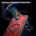 thumbnail image 3 of Rugged Phone Case for Apple iPhone 14, Military Grade Shockproof iPhone 14 Case with Ring Holder, Kickstand, TPU & PC Shell MagSafe Compatible iPhone 14 Cover, Red, 3 of 5