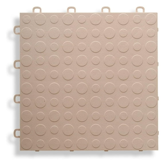 B0US5130 Garage Flooring Interlocking Tiles Coin Top Pack, Beige, 30-Pack