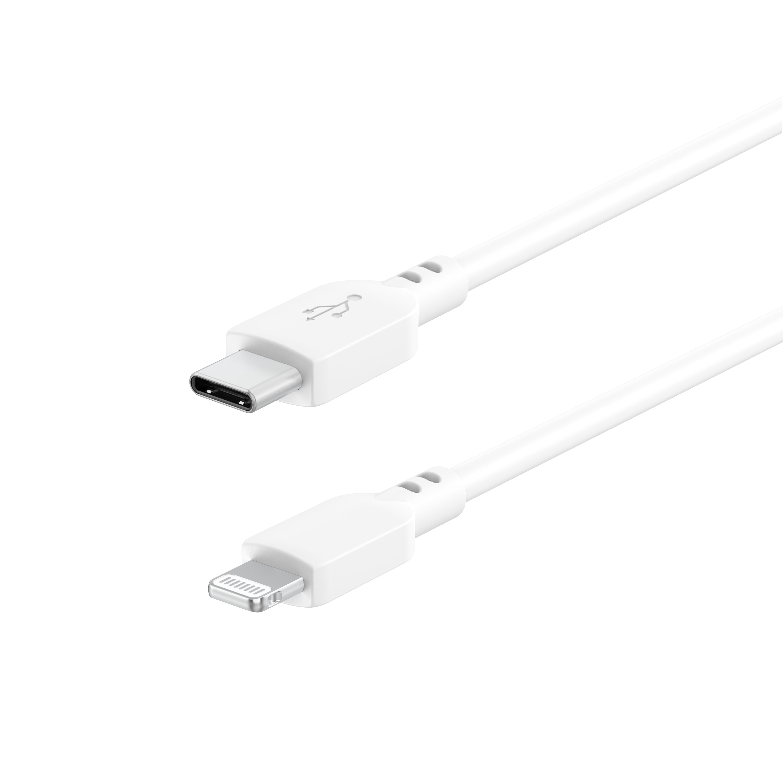 (2 pack) onn 6' Lightning to USB-C Charging Cable for iPhone, iPad, Mfi Certificated, White, Single Pack
