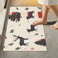 thumbnail image 2 of Yayeee Bath Rug for Bathroom Floor Non Slip Contour Fluffy Soft Absorbent Mat, 20"x24", Christmas Forest, 2 of 7