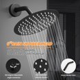 thumbnail image 4 of Juego de grifos para bañera con cabezal de ducha tipo lluvia de 15 cm, negro mate, 4 of 8