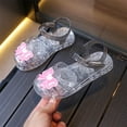 thumbnail image 7 of JDEFEG Girls' Sandals Jelly Shoes Comfort Summer Outdoor Casual Beach Shoes with Flower Bowknot Non Slip Walking Shoes Girl Beach Sandals Shoes White Size 12.5, 7 of 7