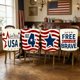 thumbnail image 4 of YiJuHui Independence Day Chair Covers Set of 4, Patriotic Chair Back Covers for Dining Room, Kitchen, Party Decor, Memorial Day 4th of July Decorations, Chair Slipcovers for Home Holiday Party, 4 of 6
