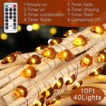 thumbnail image 4 of Cadena de luces navideñas Acorn de 10 pies con alambre plateado y 40 luces LED $ Cadena de luces de modelado 3D Acorn para Halloween y Acción de Gracias $ Cadena de luces navideñas Acorn es adecuada, 4 of 5