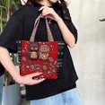 thumbnail image 3 of Traditional Women Tote Bag, Travel Bag, Handmade Casual Handbags for Outdoor , Owl!, 3 of 7