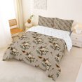 thumbnail image 2 of Homewish Halloween Skull Full Size Comforter Sets,Flowers Butterfly Dragonflies Bedding Comforter Set,Beige,Reversible,3 Pieces,1 Comforter and 2 Pillowcases, 2 of 7