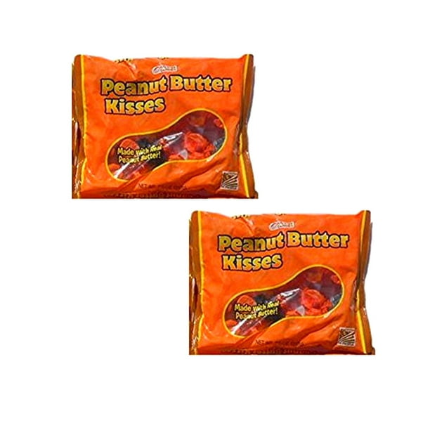 Peanut Butter Kisses,  Halloween Candy in Orange and Black Wrappers By Melster Candies Pack of 2