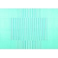 thumbnail image 1 of Ahgly Company Machine Washable Indoor Rectangle Solid Turquoise Blue Modern Area Rugs, 3' x 5', 1 of 4