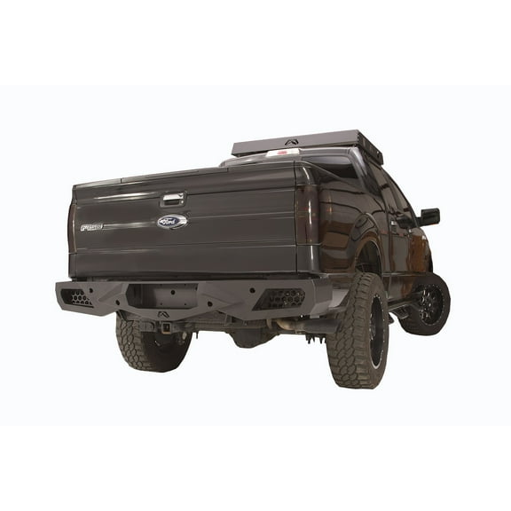 Fab Fours FF09-E1751-1 Vengeance Rear Bumper; 2 Stage Black Powder Coated; Fits select: 2009-2012 FORD F150, 2014 FORD F150 SUPER CAB