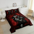 thumbnail image 3 of Skull Couple Full Comforter Set,Kissing Lovers Skeleton Bedding Set,Vintage Rose Flower Bedding Comforter Sets,Gothic Spooky Lover Duvet Insert Valentine'S Day down comforter, 3 of 6
