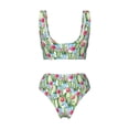 thumbnail image 5 of Daiia Flowers and Cactus Women's Bikini Set Two Piece Swimsuit High Waisted Bikini Adjustable Straps Bikini Perfect for Beach, Pool, and Summer Vacation-XX-Large, 5 of 9