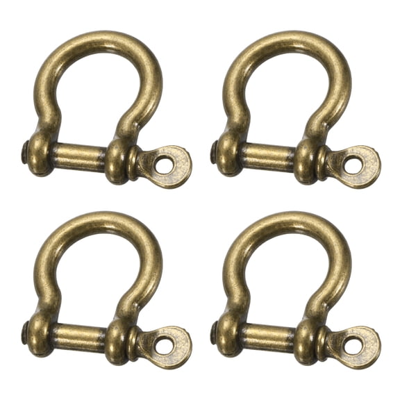 4Pcs Screw in Shackle, 8.5mm Zinc Alloy D-Ring Anchor Shackle,Dark Bronze