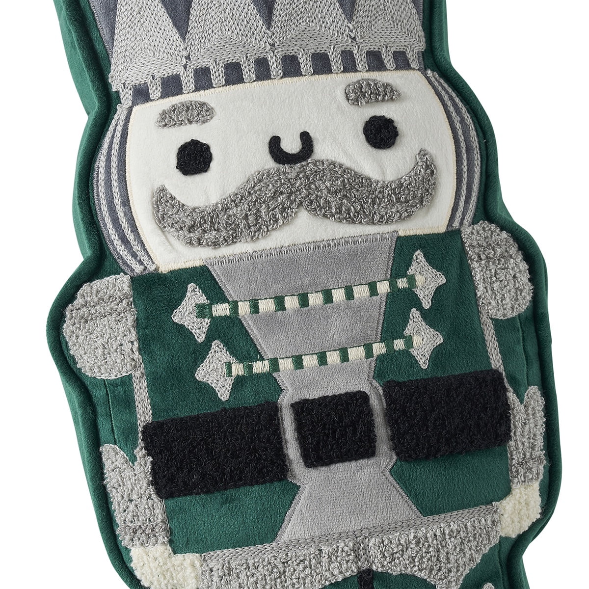 Hallmark 7" x 14" Green Nutcracker Shaped Holiday Decorative Pillow