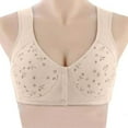 thumbnail image 2 of iHPH7 Front Closure Bras for Older Women, Comfortable Bras for Women, Wireless Bras for Women, Wide Strap Bras for Women, Push Up Bra, Beige 36, 2 of 3