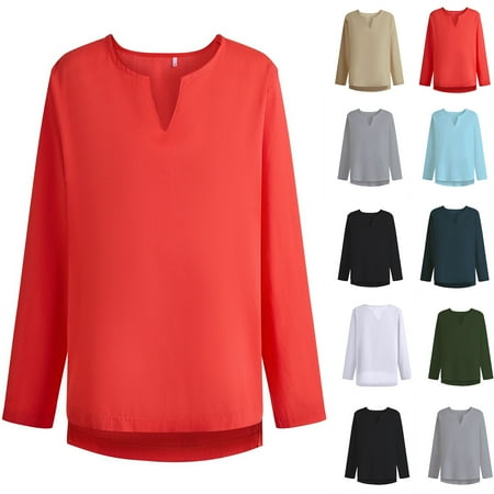 UVEASISHA Mens Linen V Neck T Shirts Basic Long Sleeve Pullover Tees Solid Color Casual Loose T-Shirt Big and Tall Business Shirts for Men 2025 Sales Today