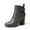 GREY-PU, variant on Women’s Chunky High-Heel Ankle Boots Round Toe, Fall Short Booties