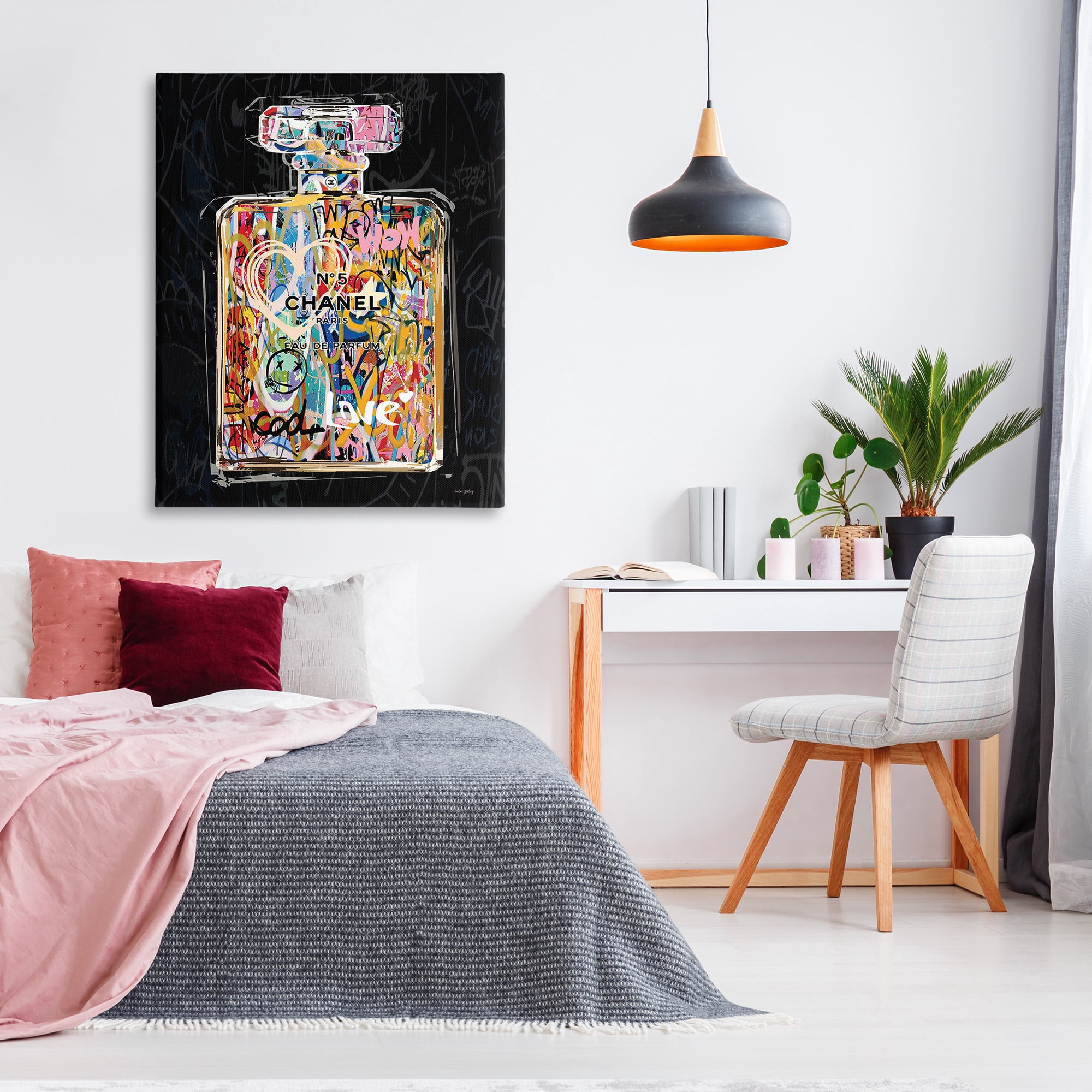 Stupell Industries Urban Graffiti Perfume Beauty & Fashion Painting Gallery Wrapped Canvas Art Print Wall Art, 36 x 48