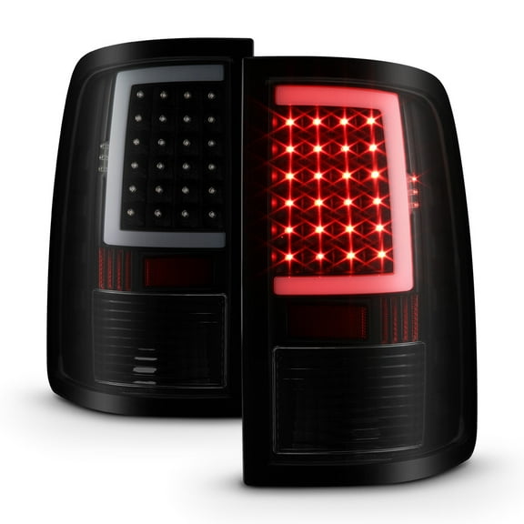 Black Smoke 2013-2018 Dodge Ram 1500 2500 3500 LED Tube Tail Lights Brake Lamps