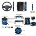 thumbnail image 7 of Yuyamidu Cute Dolphin Car Seat Cover Front Back Seat Covers 15 PCS Blue Hibiscus Steering Wheel Cover Seat Belt Pad Garbage Bag Air Vent Bag Rearview Mirror Cover Coasters Key Chain, 7 of 7
