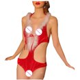 thumbnail image 4 of Tirantes de mujer Camisón de Navidad Sexy sin cintura Tentación Bodusuit Pompotops qyievc945, 4 of 9