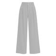 thumbnail image 4 of cocolona Womens Casual High Waist Pleated Dress Pants Elastic Waist Straight Wide Leg Commute Work Pants with Pockets, 4 of 5