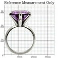 thumbnail image 2 of Women's Stainless Steel Engagement Ring with Cubic Zirconia Amethyst - Size 10, 2 of 4