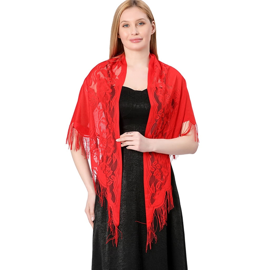YUUZONE Formal Shawls And Wraps For Evening Dresses Lace Triangle Scarf