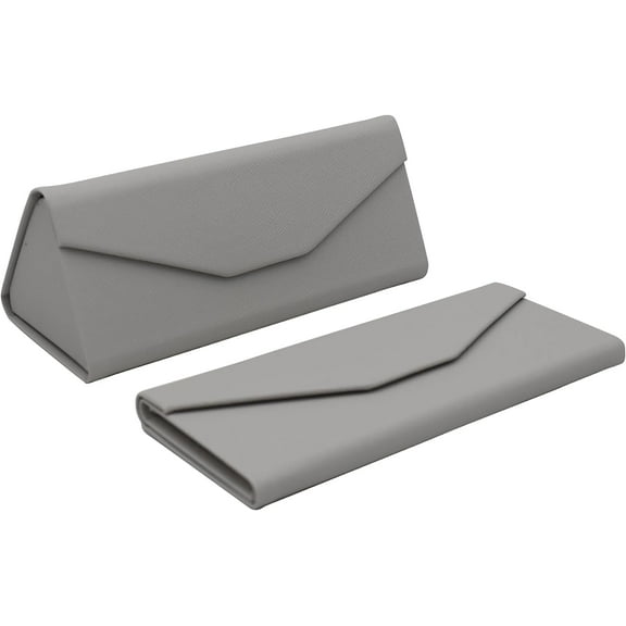 Solid Color Eco Leather Magnetic Folding Hard Case for Sunglasses, Eyeglasses, Reading Glasses