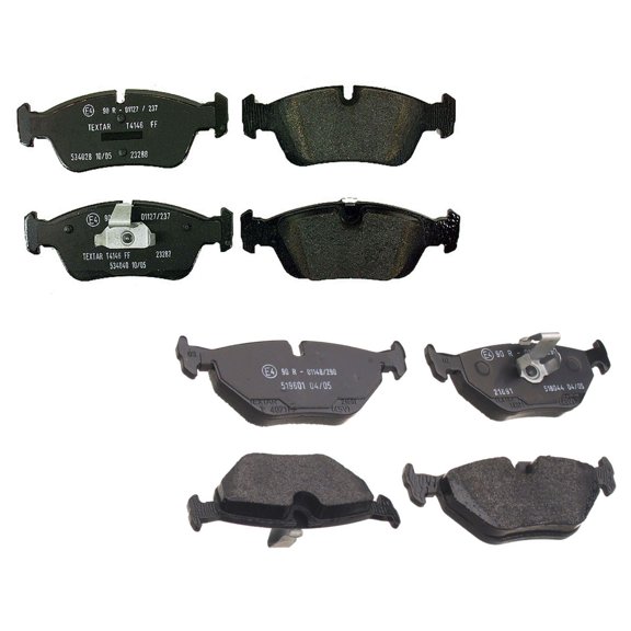 Textar Front 17.8mm and Rear 17.3mm Thickness Brake Pad Set Kit For BMW E36 318i 323Ci 323i 323is 325i 325Ci 325is 325xi 328Ci 328i 328is E85 Z4