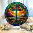 thumbnail image 3 of Nativity Scene Suncatcher, Christmas Window Hanging, Stained Glass Acrylic Nativity Scene Decoration, Multicolor 7.87 Inch Holiday Home Decor Gift, 3 of 8