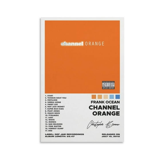 Frank Ocean Channel Orange Album Cover Artworks Canvas Poster Room Aesthetic Wall Art Prints Home Modern Decor Gifts 08x12inch(20x30cm)