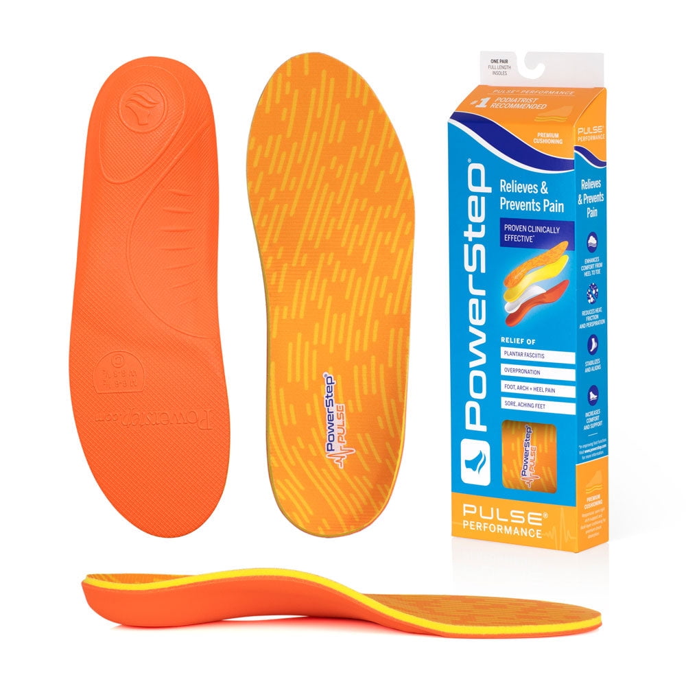 PowerStep PULSE Performance Full Length Orthotic Running Shoe Insoles with  Neutral Arch Support for Plantar Fasciitis - Walmart.com