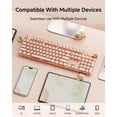 thumbnail image 3 of Teclado EWEADN V20 para máquina de escribir inalámbrica rosa con retroiluminación de 104 teclas, 3 of 8
