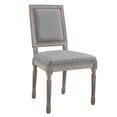 thumbnail image 3 of Industrial Country Cottage Farm Beach House Dining Kitchen Room Side Chair, Set of Two, Fabric Wood, Light Grey Gray, 3 of 6