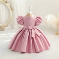thumbnail image 7 of HAWEE Toddler Baby Girls Elegant Solid Color Flower Girl Dress Wedding Baptism Pageant Formal Dress Age 12M-6Years, 7 of 7
