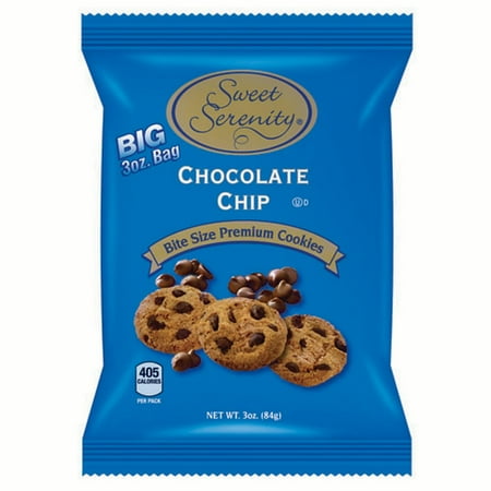 - Sweet Serenity Cookies, Chocolate Chip, 3 Oz, 48 Ct