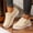 Beige, variant on Loafers for Women Fall Winter Fashion Square Toe Warm Versatile Casual Flats Plush Comfy Outdoor Platform Shoes