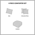 thumbnail image 5 of Intelligent Design Raina Comforter Microfiber Metallic Print Geometric Design Embroidered Toss Pillow Modern Trendy Casual All Season Bedding Set Matching Sham, Twin/Twin XL, Grey/Silver 4 Piece, 5 of 5