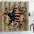 thumbnail image 3 of American Flag Shower Curtain, 4th of July USA Flag Western Texas Star Berry Wreath Independence Day Patriotic Rustic Farmhouse Bathroom Decor, Waterproof Fabric Shower Curtain, 72 X 72 Inch, 3 of 6